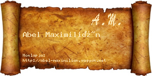 Abel Maximilián névjegykártya